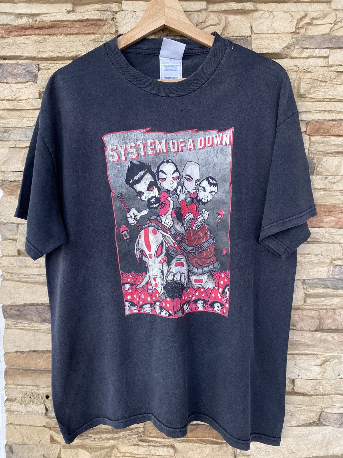 Band Tees Vintage System Of A Down Distressed Band Tee Hoodie, Sweatshirt | FlexRushtees.com