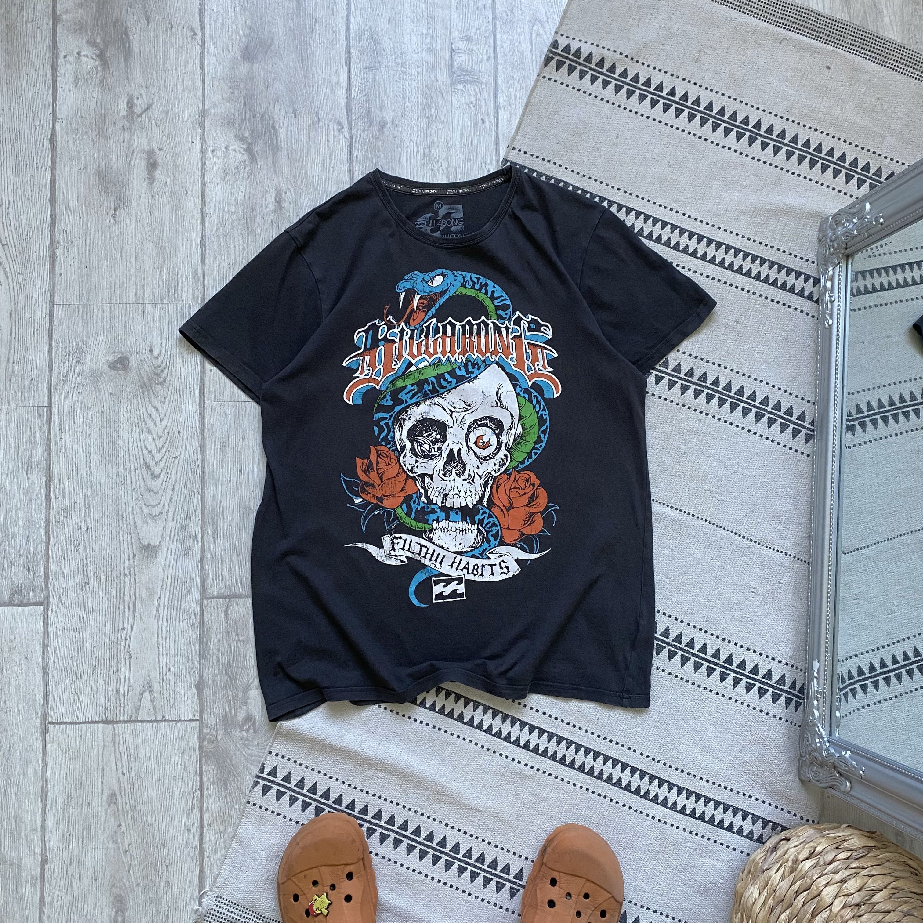 Billabong Vintage 2000s Faded Billabong Tee No Fear Ed Hardy Vibe