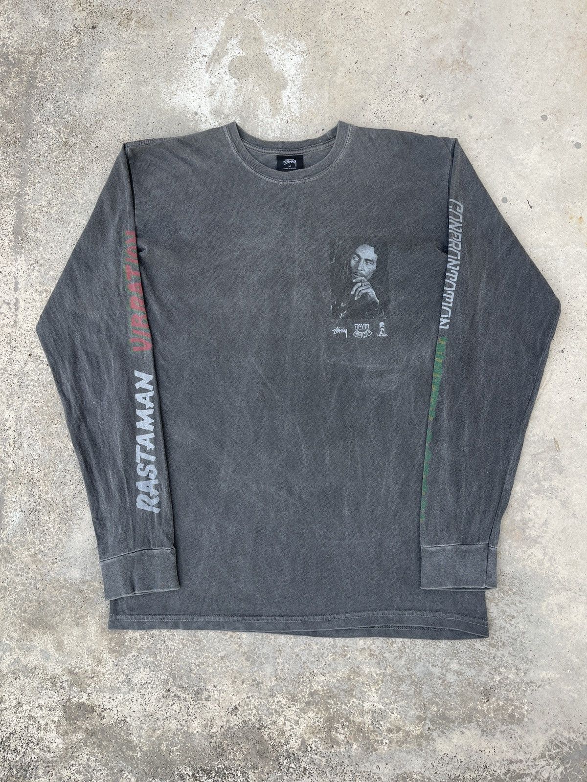 Stussy X Vintage Vintage Stussy X Bob Marley Herbsman Pigment Collaboration T-Shirts, Hoodie, Sweatshirt | FlexRushtees.com