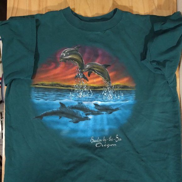 Vintage Dolphins Bandon By The Sea Illustration T Shirt Hoodie, Sweatshirt | FlexRushtees.com