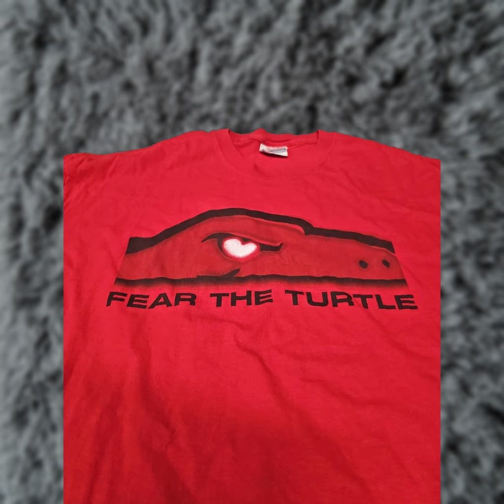 Hanes Vintage University Of Maryland Fear The Turtle T Shirt Giveaway Promo Hanes Xl Red Shirt Mens