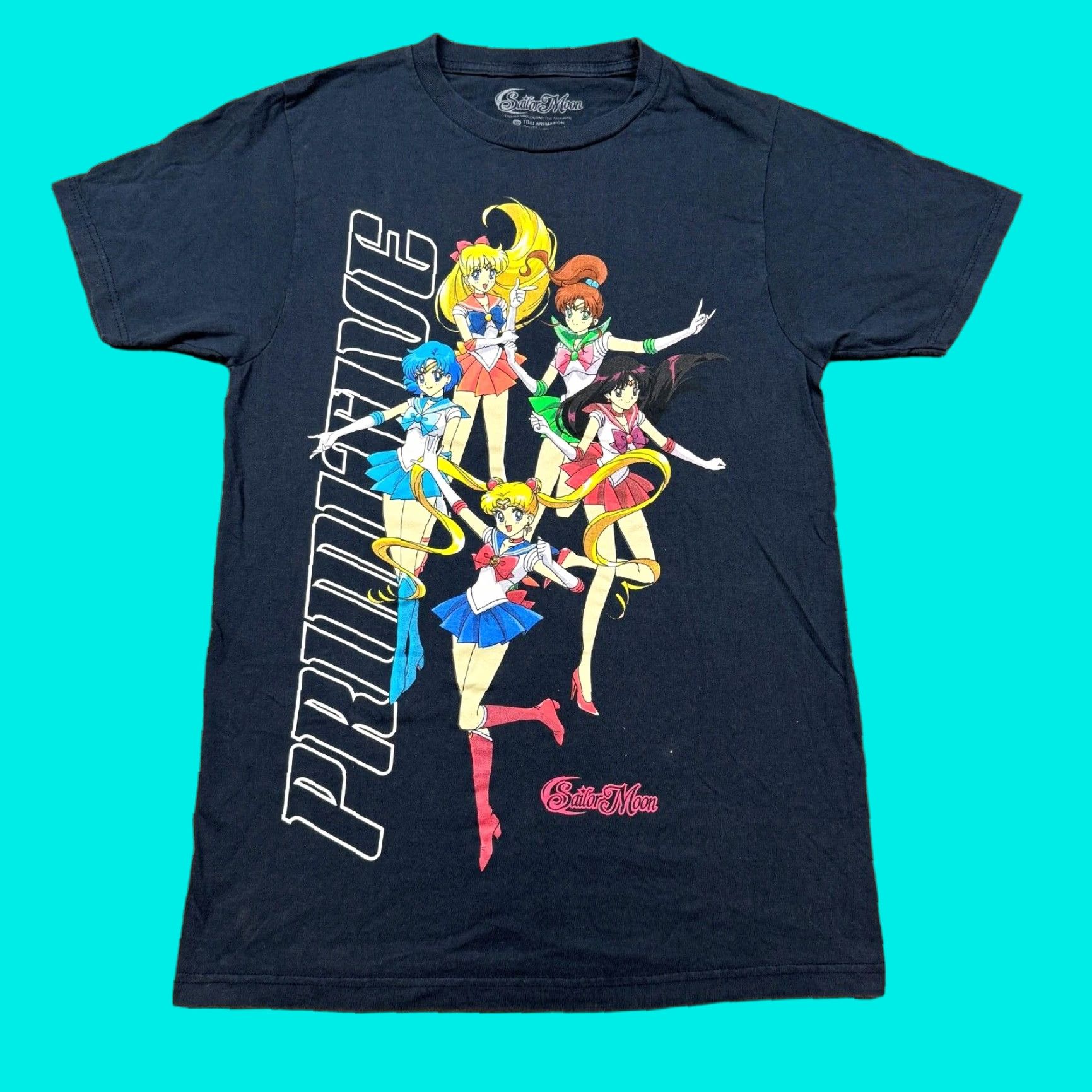 Primitive T Shirt Men S Size M Blue Sailor Moon Anime Short Sleeve Slim Fit