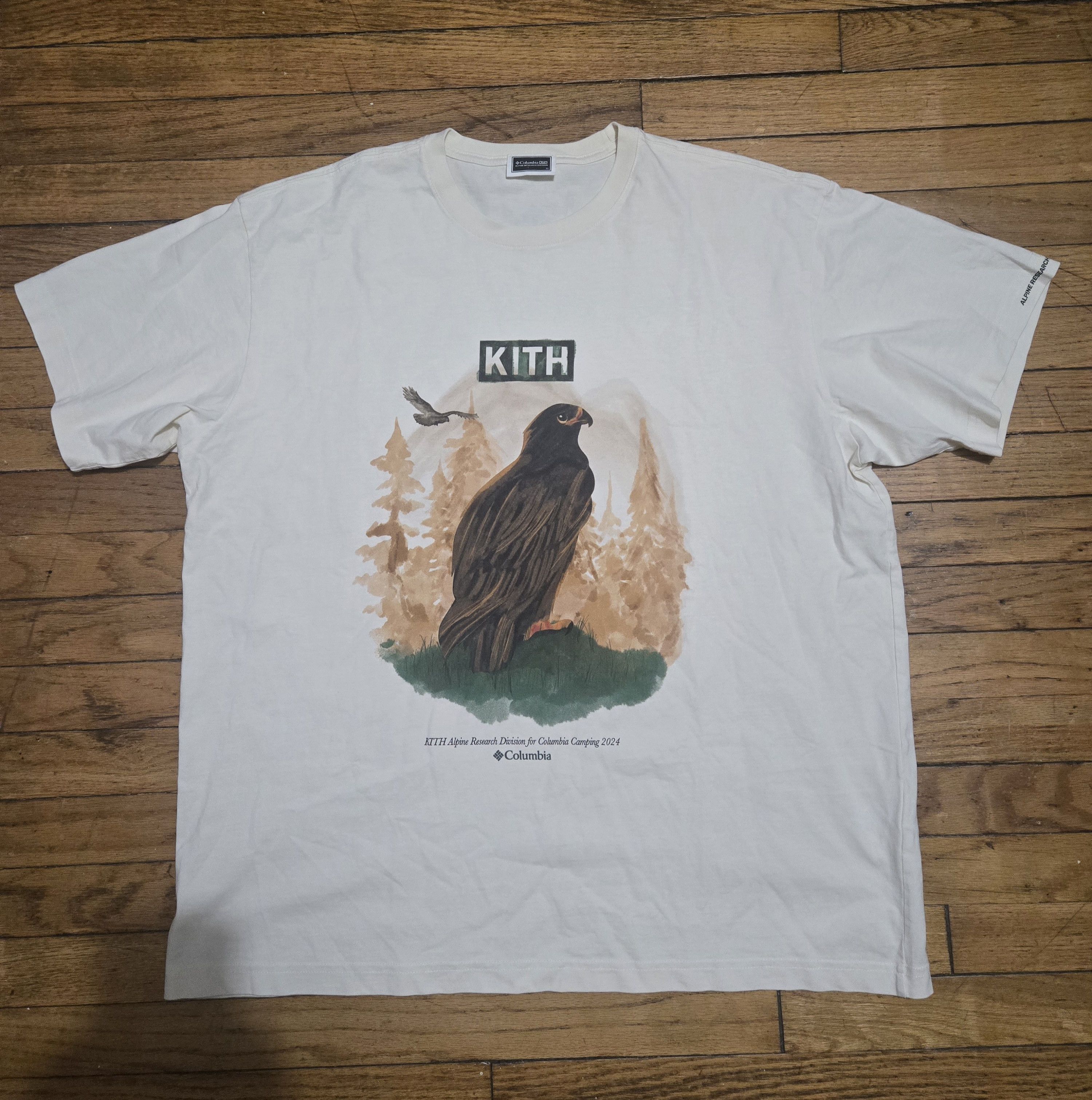 Kith X Columbia Xl 2024 Eagle Illustration Vintage T Shirt Hoodie, Sweatshirt | FlexRushtees.com