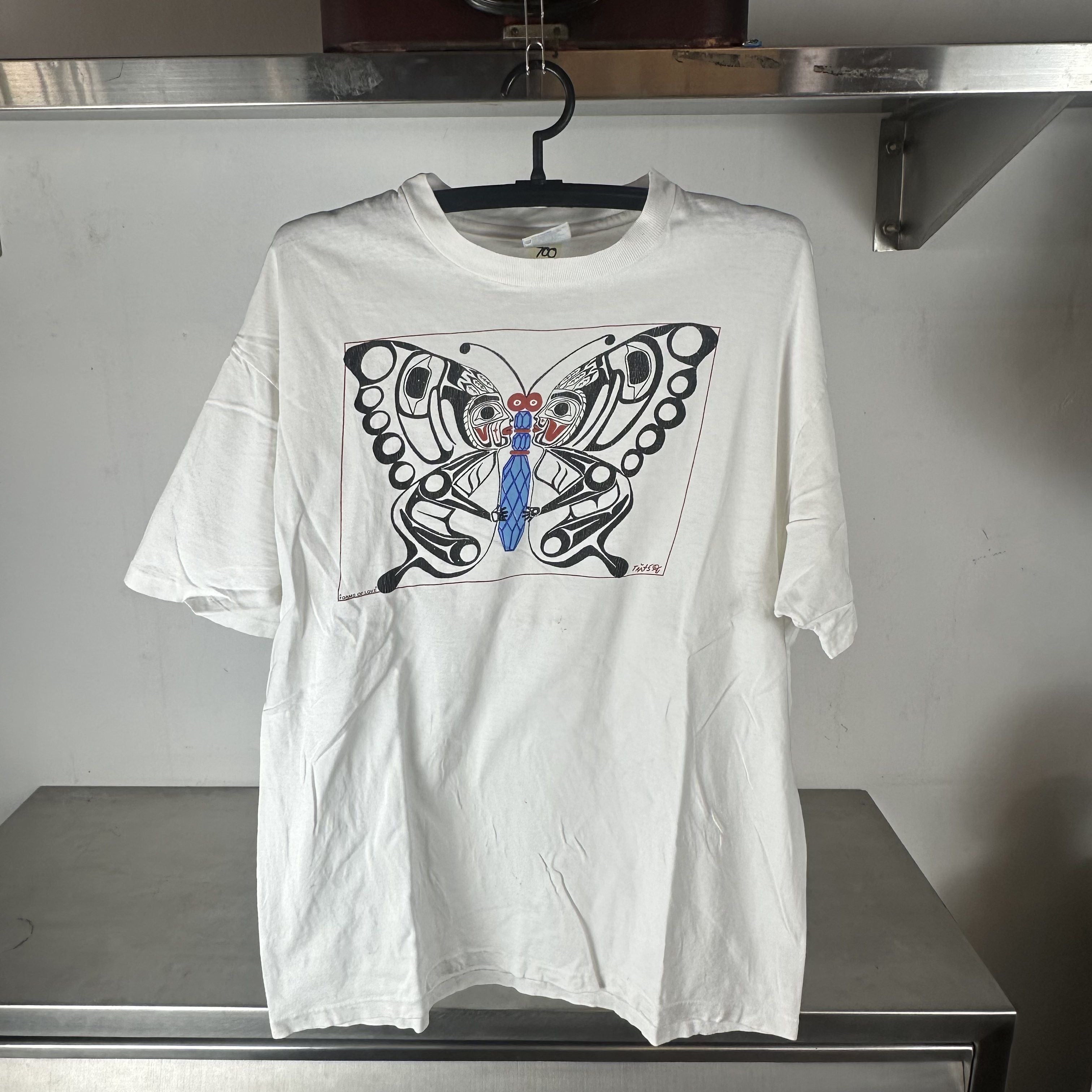 Vintage 1991 Psychedelic Butterfly Artwork T Shirt