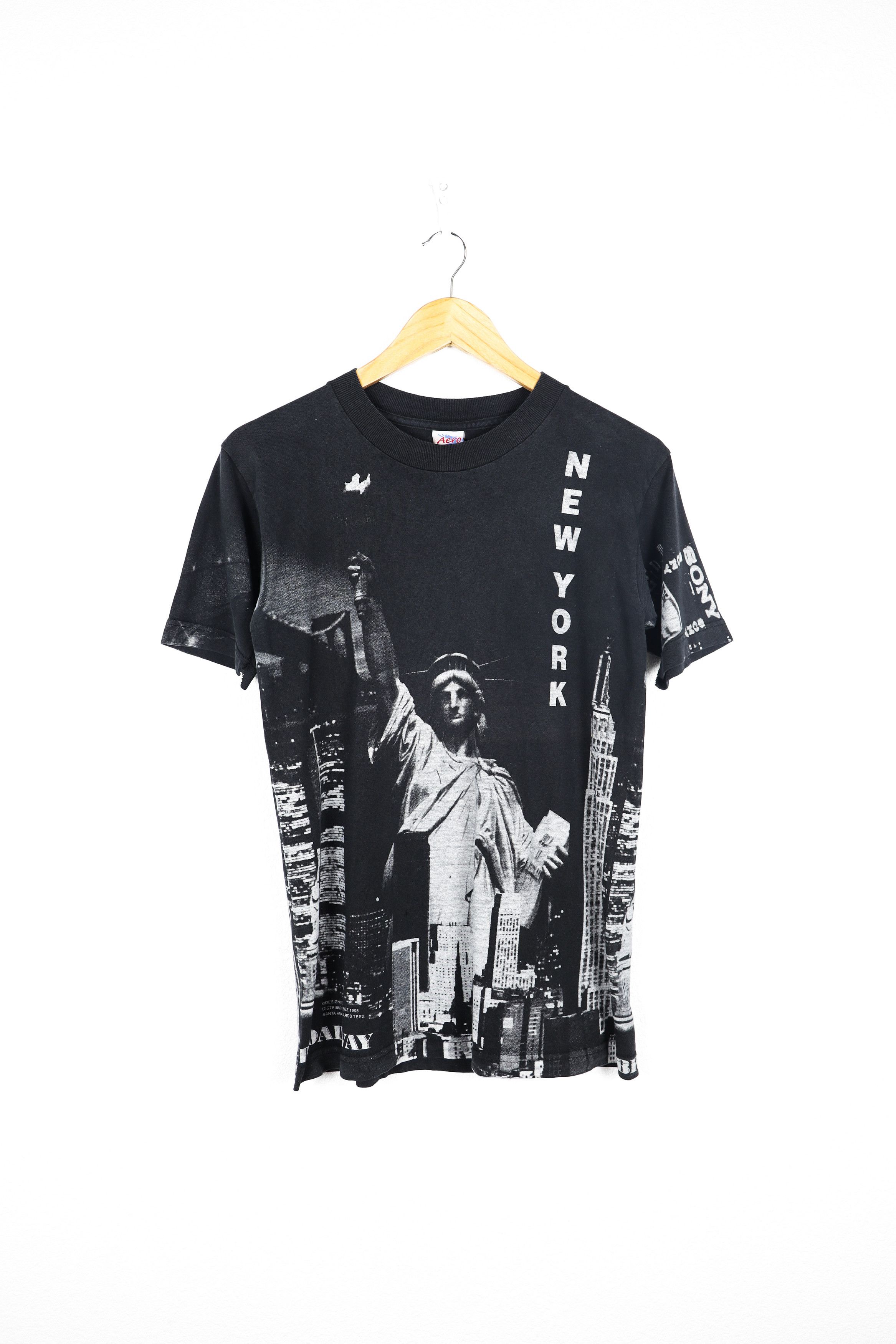 Vintage New York Liverty Statue All Over Printed Tee 90s Hoodie, Sweatshirt | FlexRushtees.com