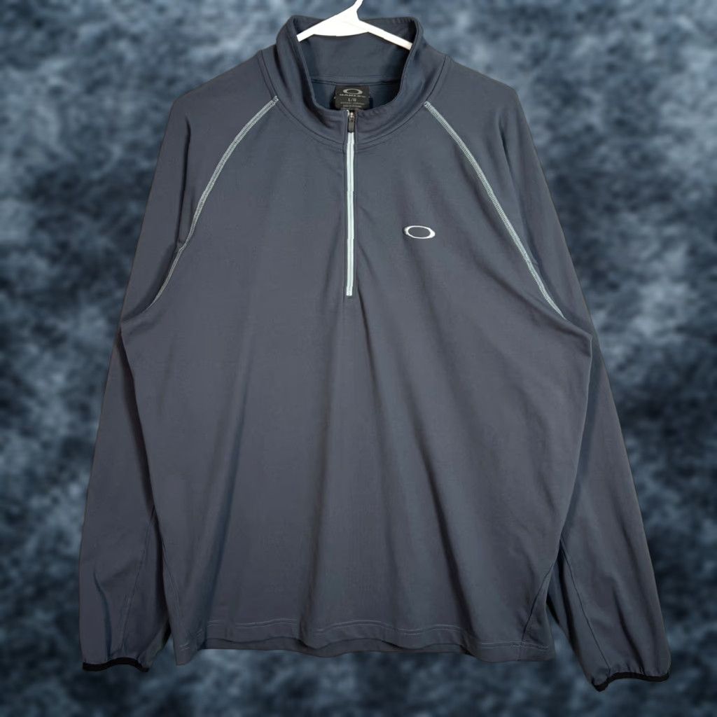 Oakley Mens 1 4 Zip Pullover Sweatshirt Size Large Polyester Blend Shirt Mens Long Sleeve Zip