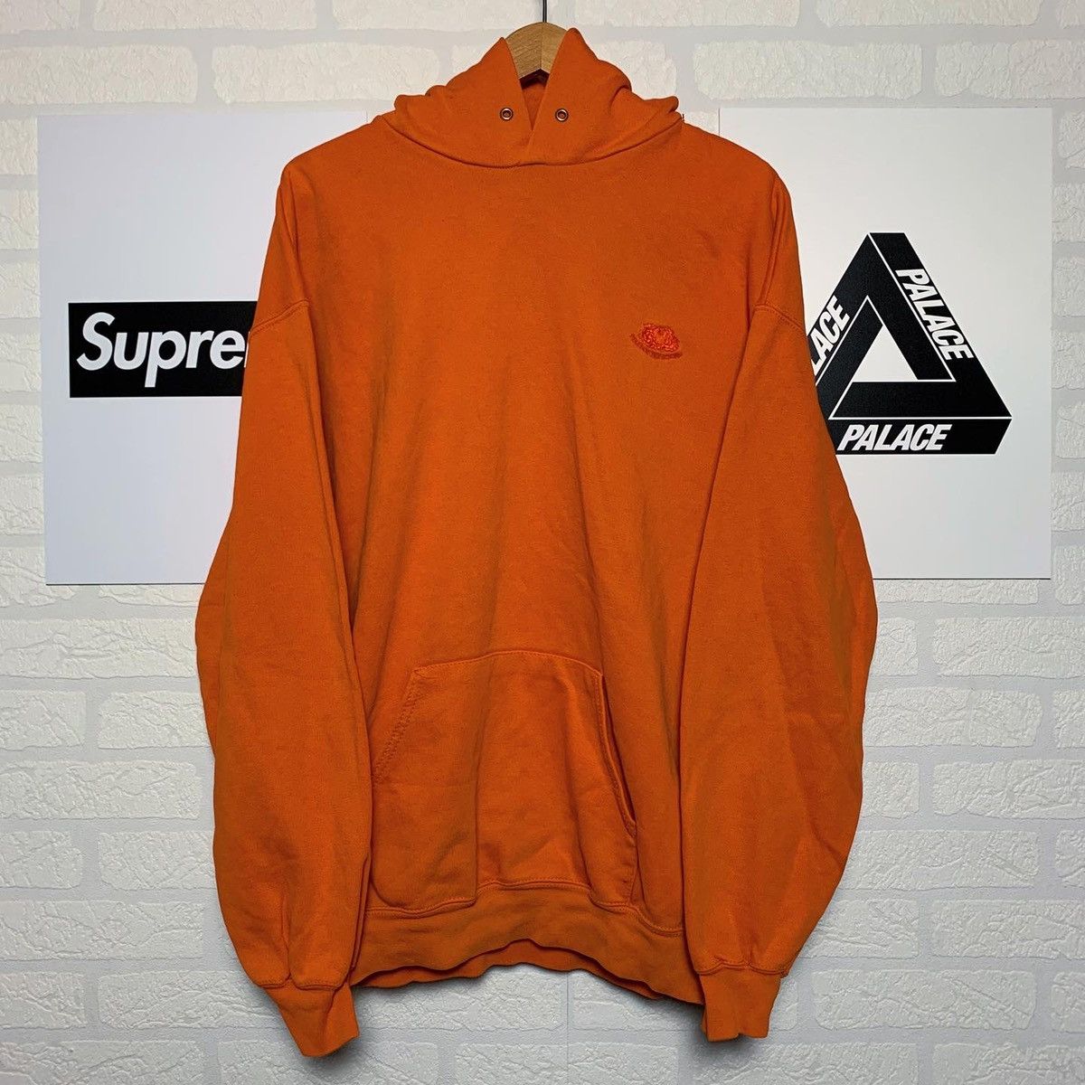 Vintage Hoodie Mini Logo Blank Orange Vintage Fruit Of The Loom