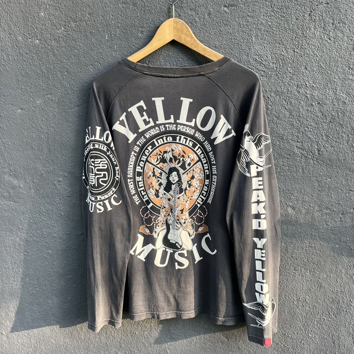 Japanese Brand Thrashed Faded Peak D Yellow Tedman Japanese Brand Tee Hoodie, Sweatshirt | FlexRushtees.com