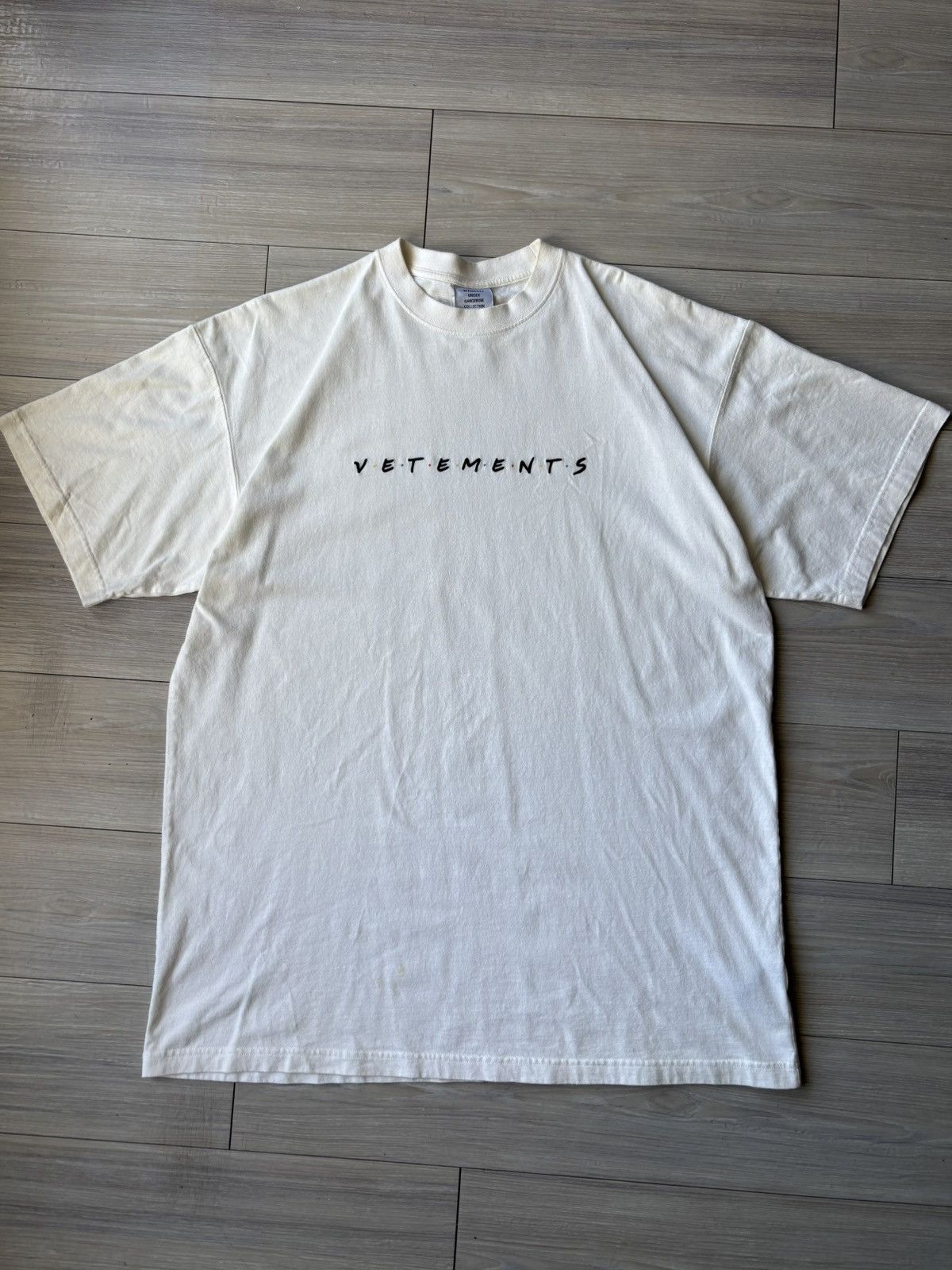 Vetements Friends Logo Embroidered White T Shirt Hoodie, Sweatshirt | FlexRushtees.com