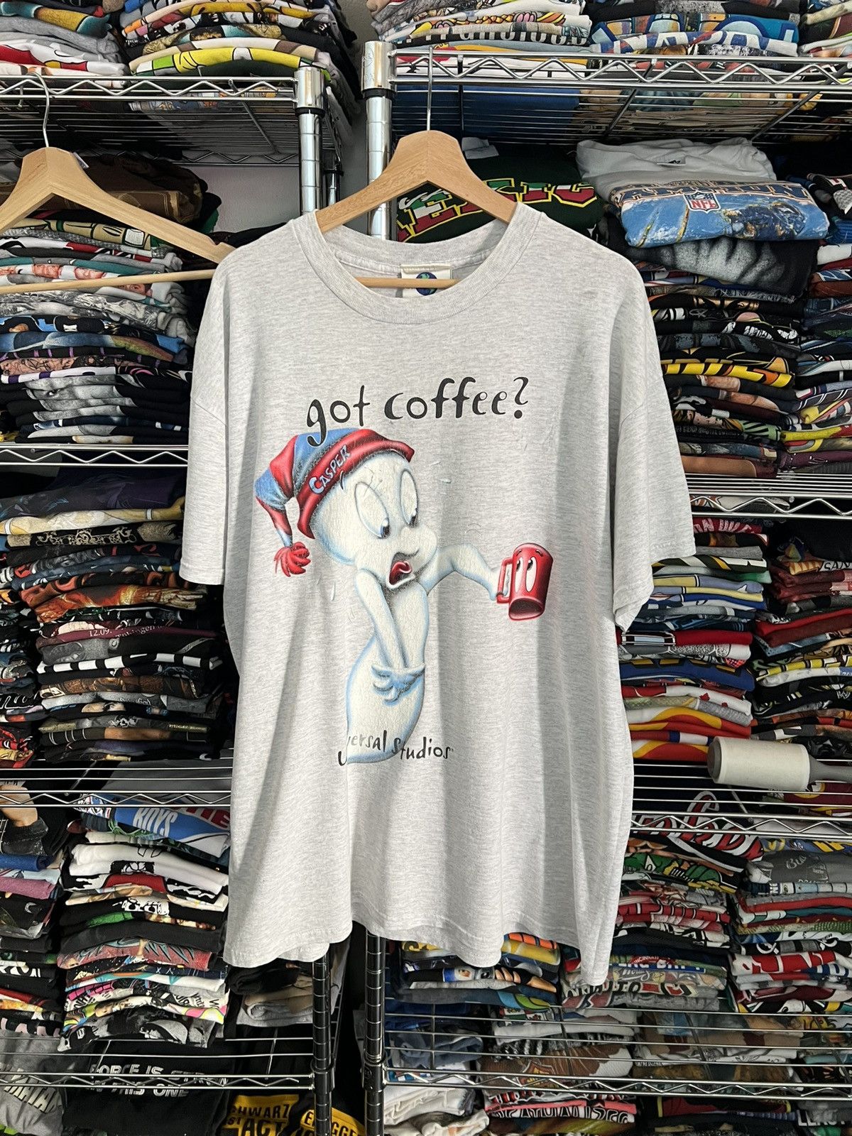 Universal Studios 90s Casper Got Coffee Movie Halloween Tee Hoodie, Sweatshirt | FlexRushtees.com