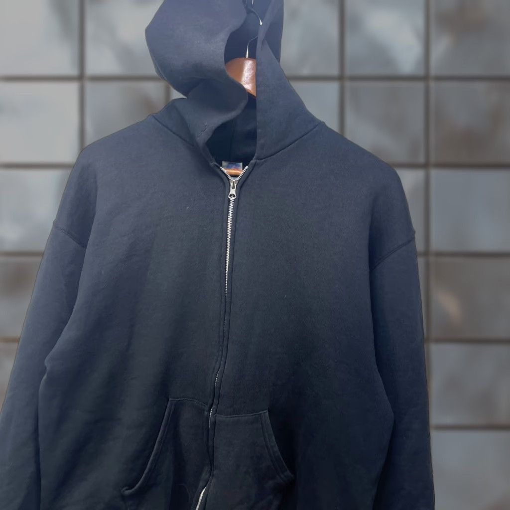 Athletic Vintage Russell Athletic Hoodie Medium Zip Men Black Hooded Winter Crew Neck Sweats