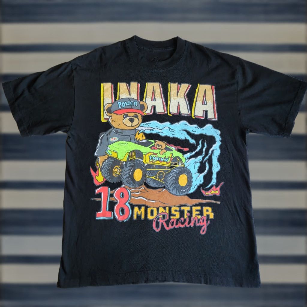 Vintage Inaka Power Monster Racing Bears Gymwear Fitness Black Large Graphic T Shirt Tee Hoodie, Sweatshirt