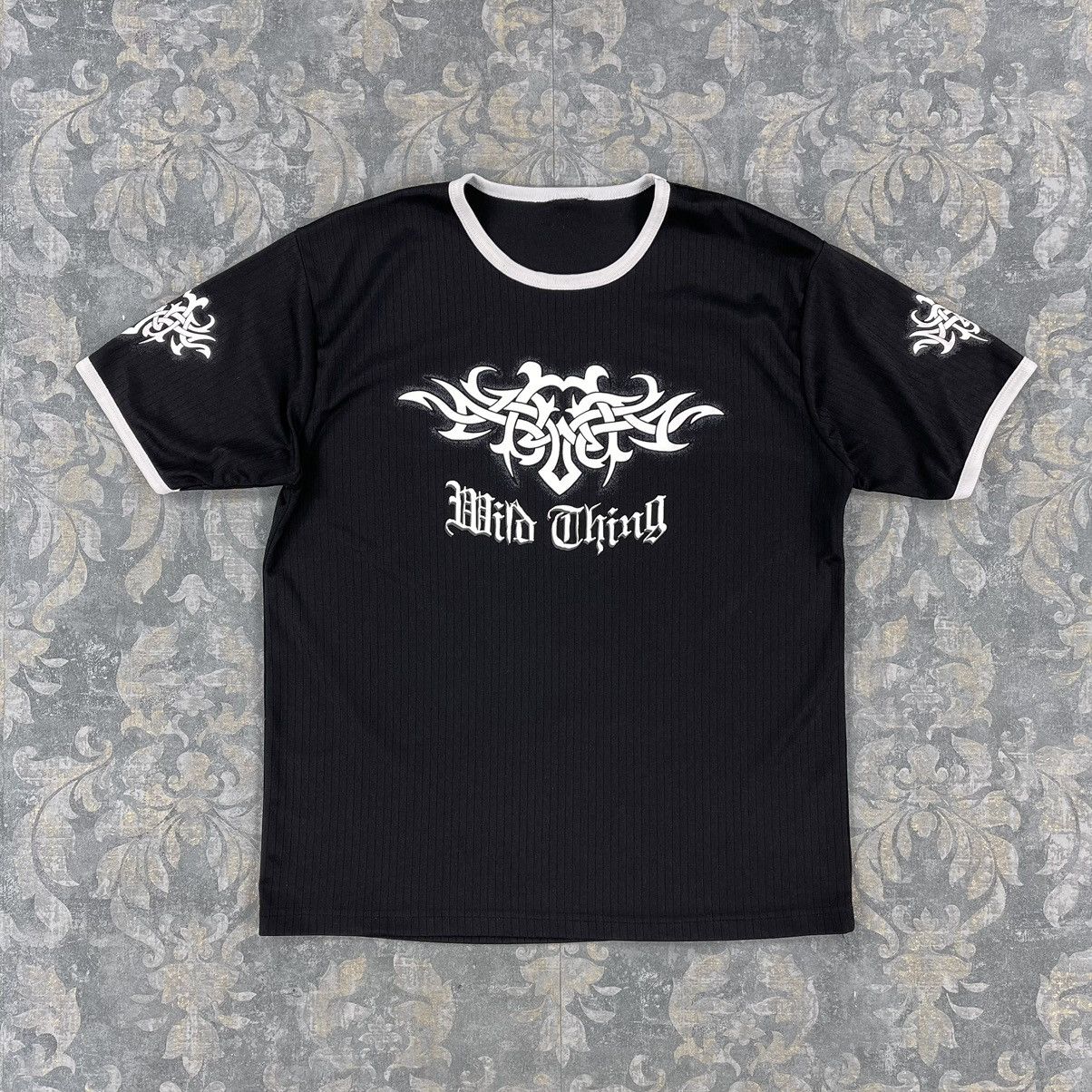 Vintage Y2k Tribal Wild Thing Tee T Shirt Cyber Goth Punk Emo