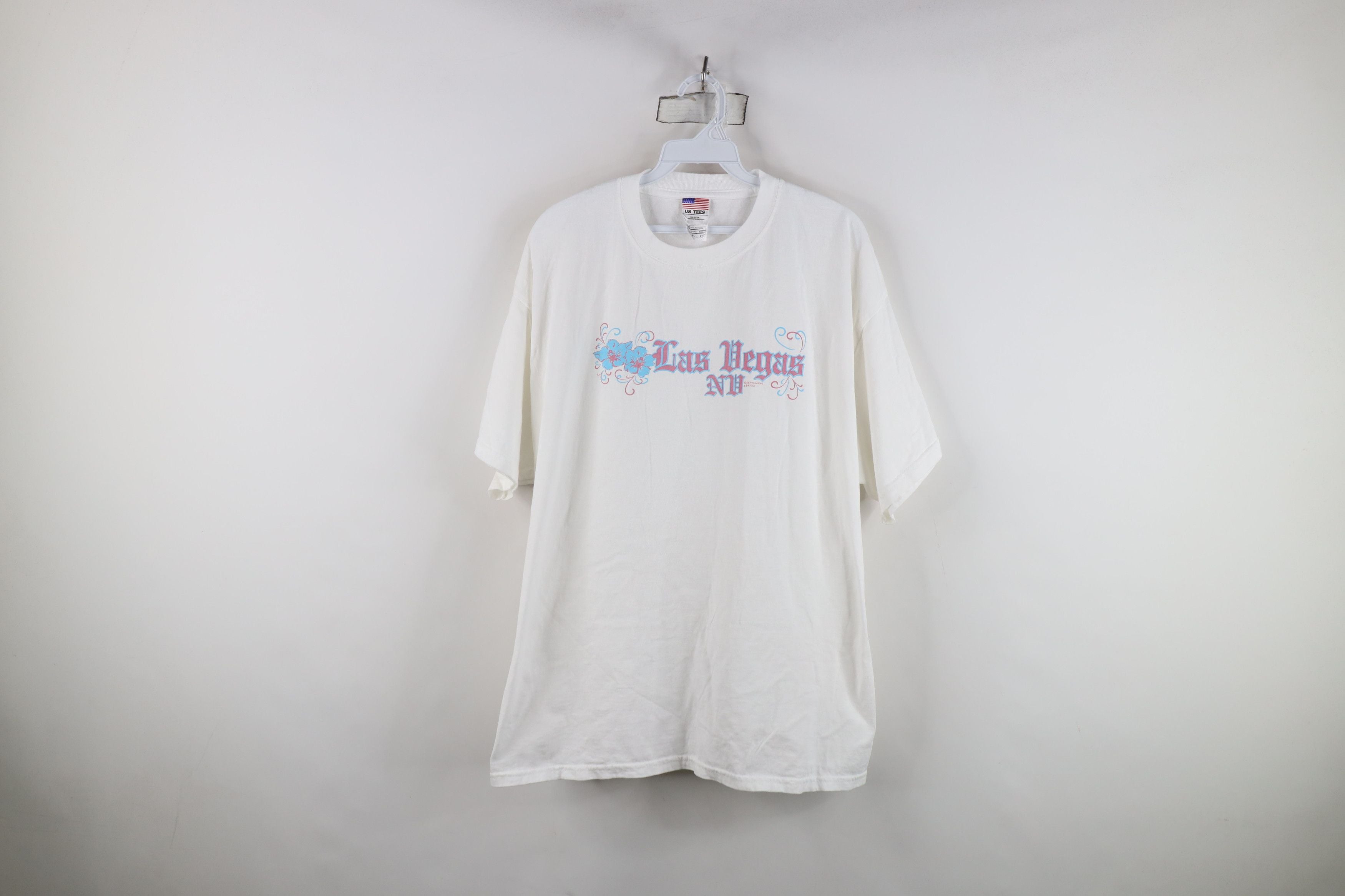 Vintage 90s Streetwear Las Vegas Flower Tribal T Shirt White