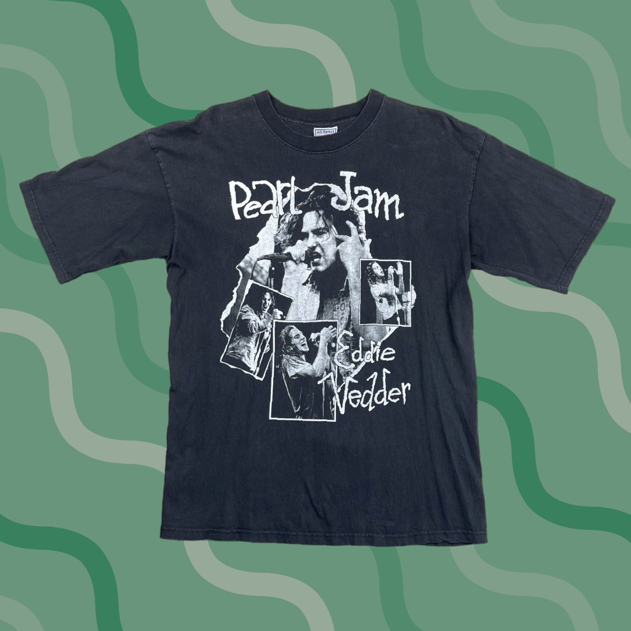 Vintage Pearl Jam T Shirt Eddie Vedder 90s Black Short Sleeve Unisex Adult L Band Tee Hoodie, Sweatshirt | FlexRushtees.com