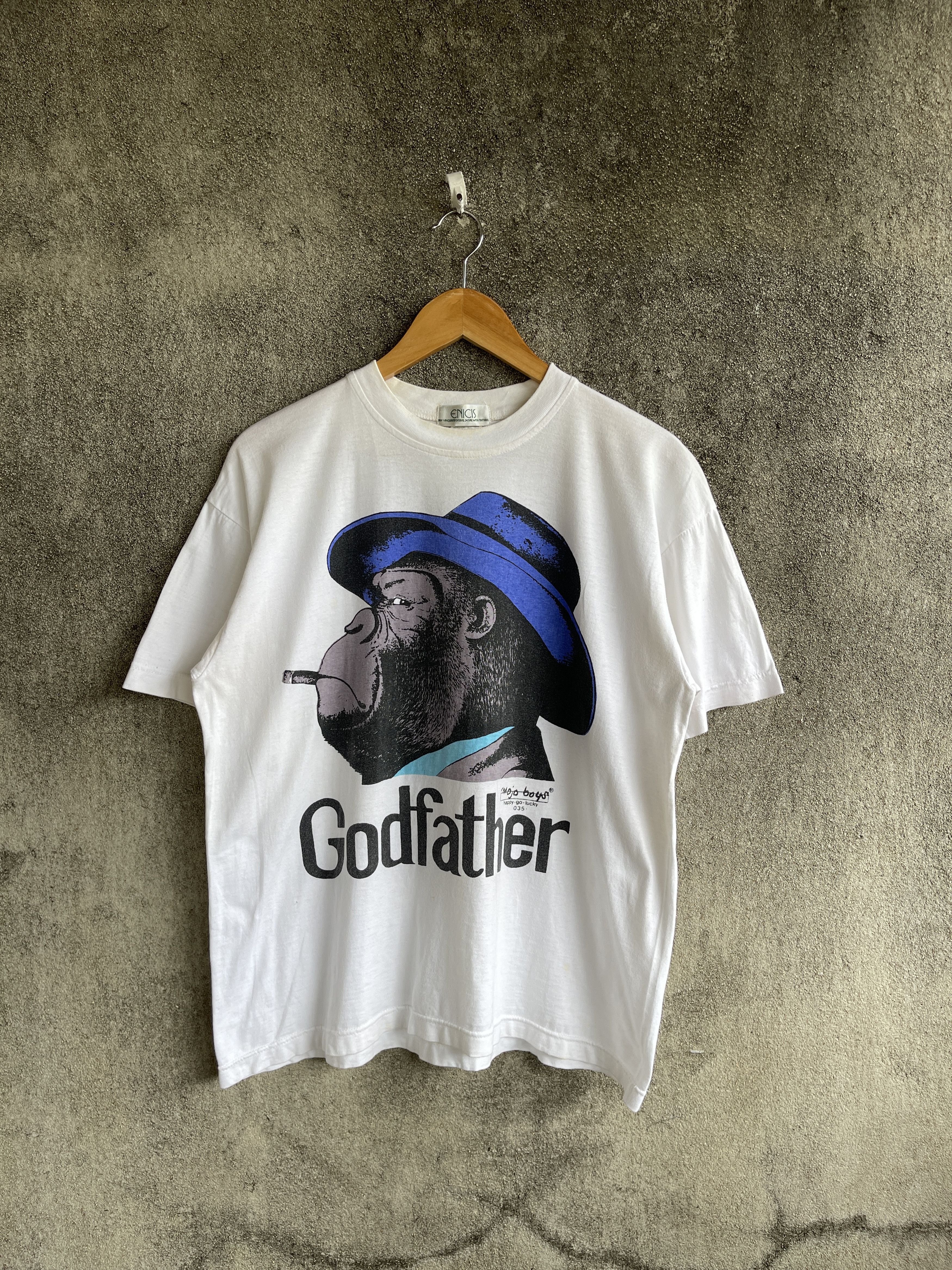 Vintage 90s The God Father Big Print Tshirt Parody