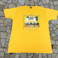 Vintage Screen Stars Shirt Mens Xl Yellow 90s Usa Graphic Print Crew Neck Short Sleeve Cotto