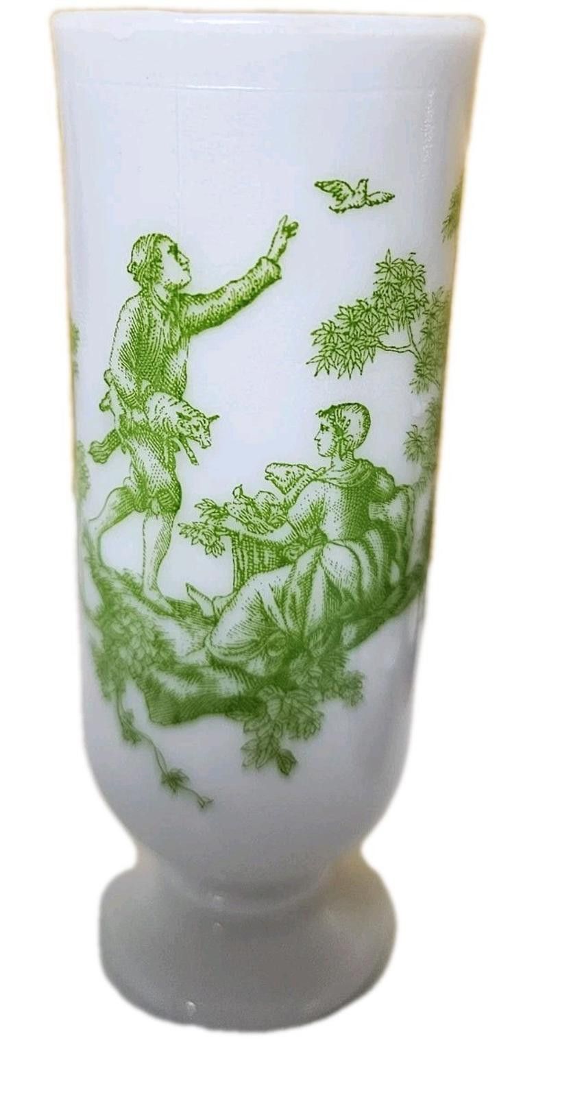 Other Vintage Milk Glass With Green Toile Design Footed Cup Avon T-Shirts, Hoodie, Sweatshirt | FlexRushtees.com