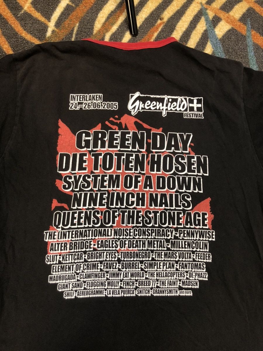 Band Tees Greenfield 2005 Festival Green Day Toten System Of A Down Hoodie, Sweatshirt | FlexRushtees.com