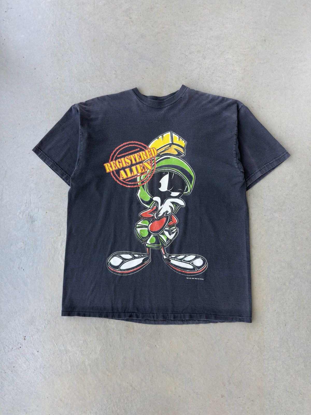 Vintage 90s Marvin The Martian Registered Alien T Shirt