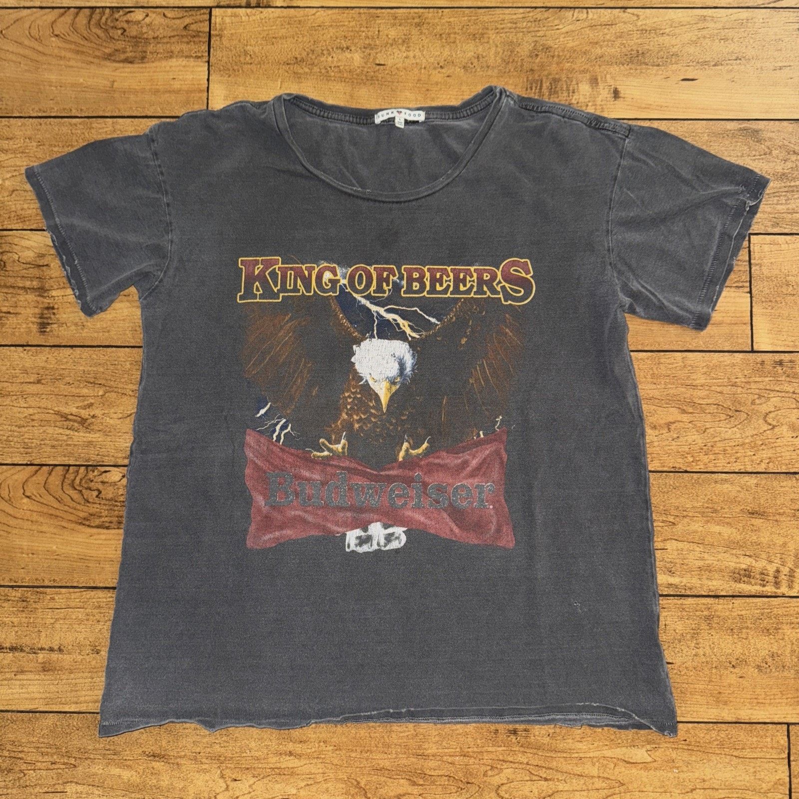 Food Junk Food King Of Beers T Shirt Black L 21x25 Made In Usa Hoodie, Sweatshirt | FlexRushtees.com