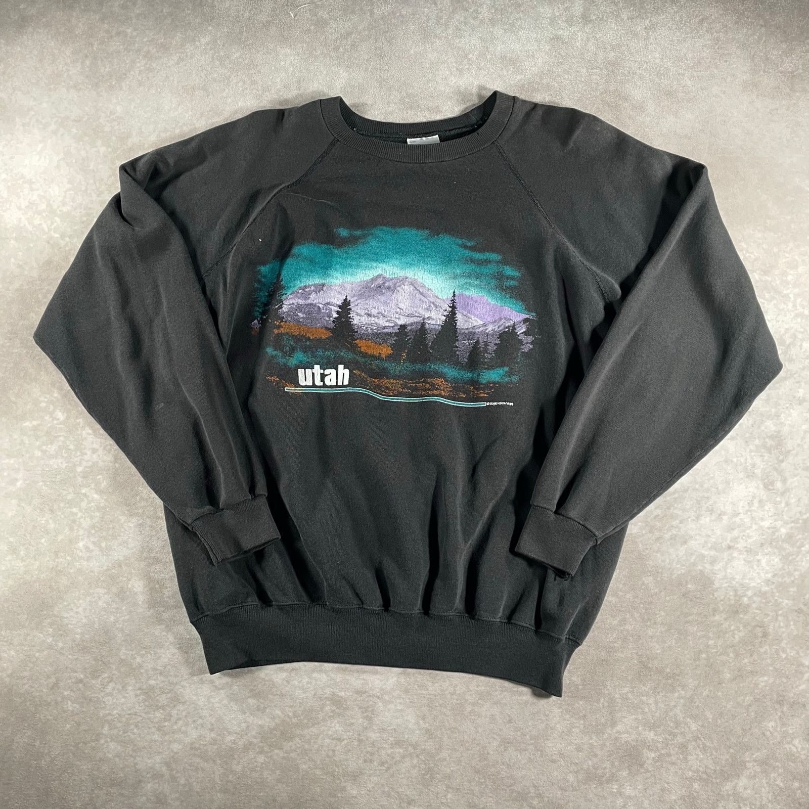 Vintage 80 S Vtg Utah Cozy Nature Aurora Lights Graphic Sweatshirt