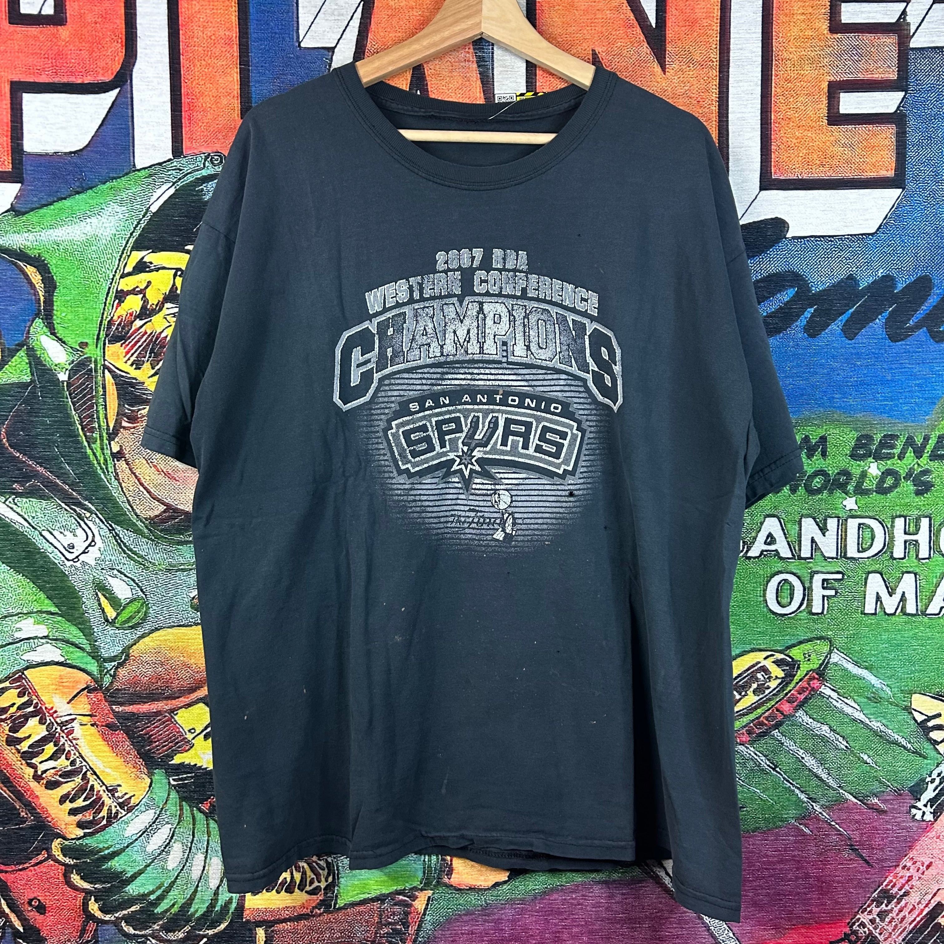 Vintage Y2k 2007 San Antonio Spurs Western Conference Champions Te