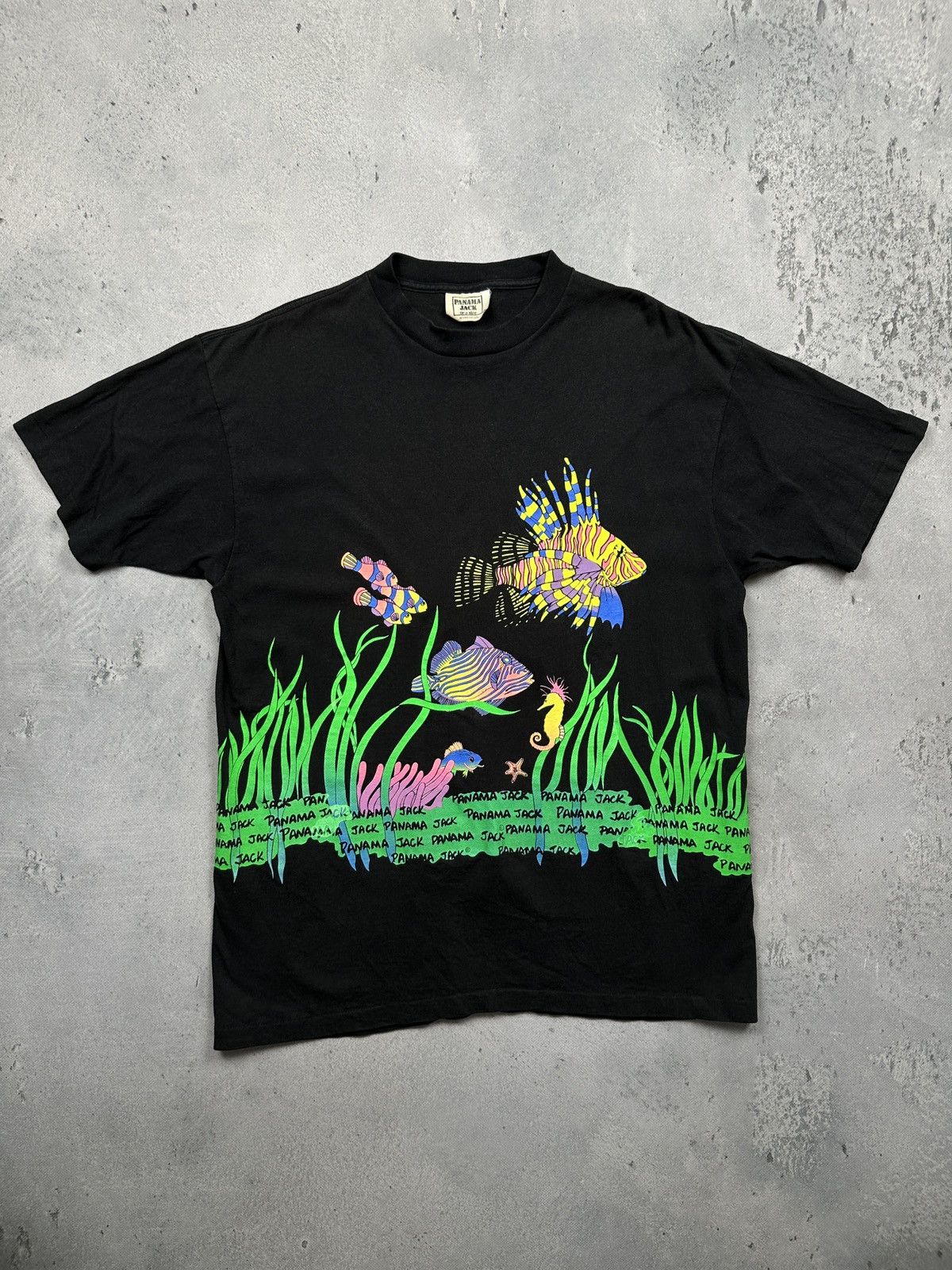 Panama Jack Vintage 90s Panama Jack Neon Ocean Double Sided Tee Usa Y2k
