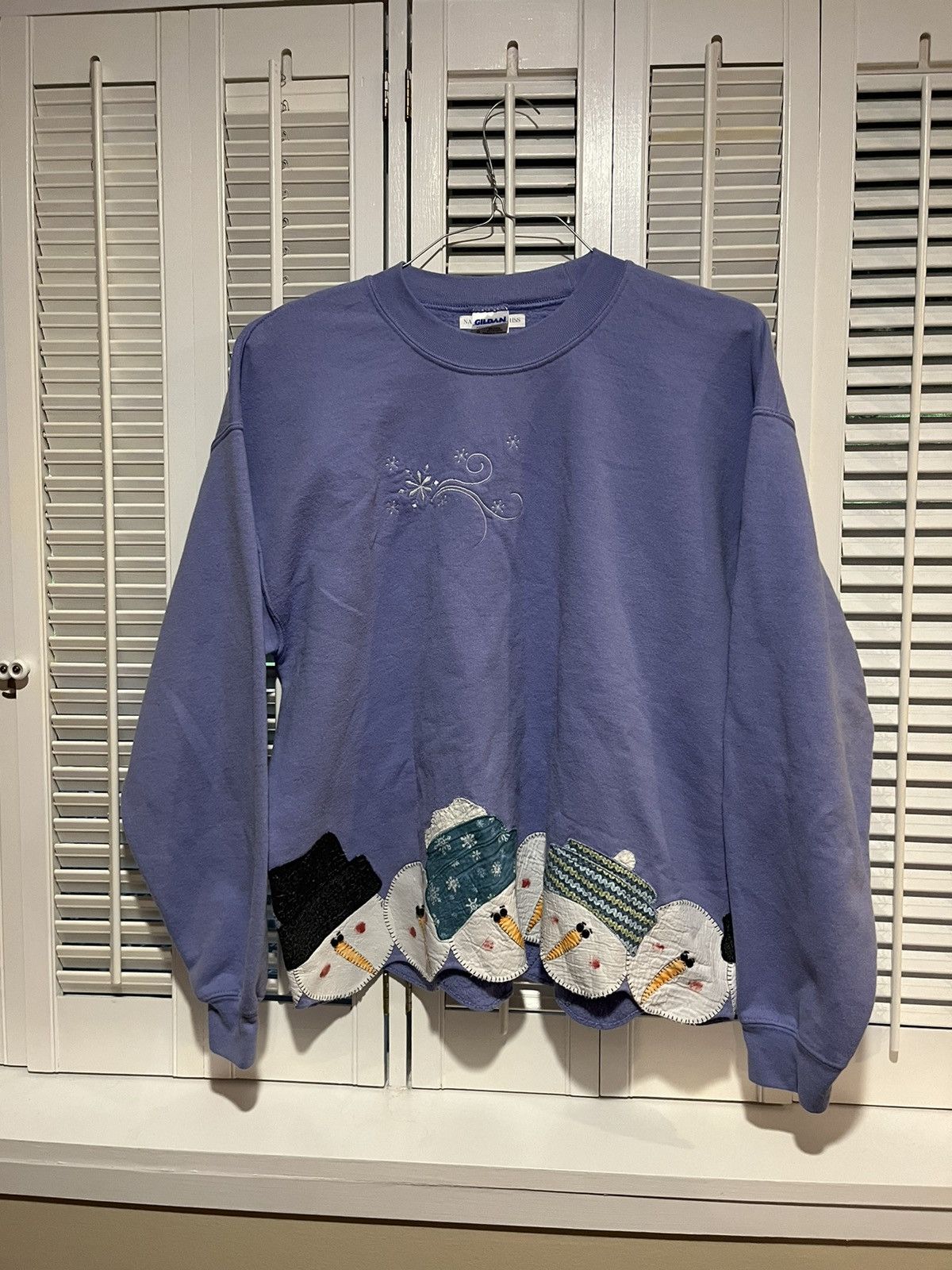 Vintage 90s Grandma Winter Snowman Crewneck L