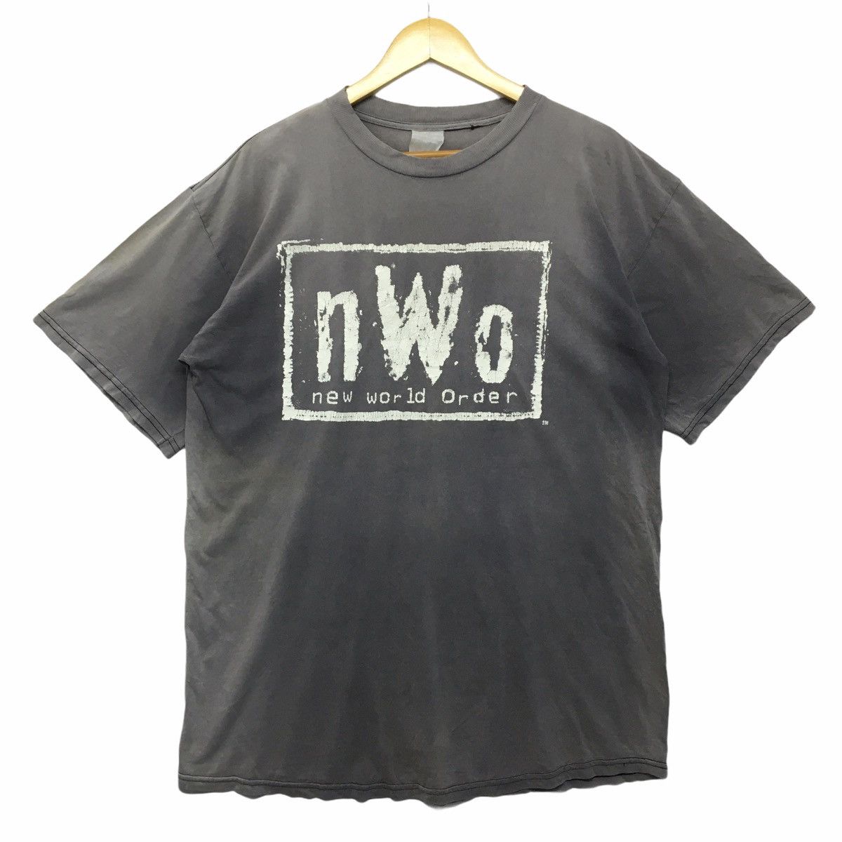 Vintage New World Order Nwo Spell Out Faded Distressed Tee Hoodie, Sweatshirt | FlexRushtees.com