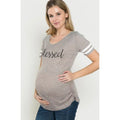 Other Maternity T Shirt Blessed Slogan Short Sleeve Casual Fit X