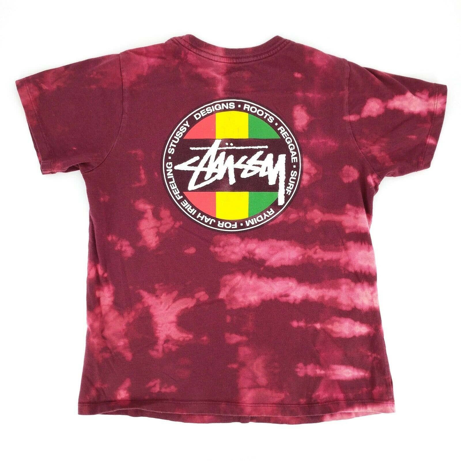 Stussy Custom Hand Bleached Rasta Reggae Logo Tee T Shirt S Hoodie, Sweatshirt | FlexRushtees.com