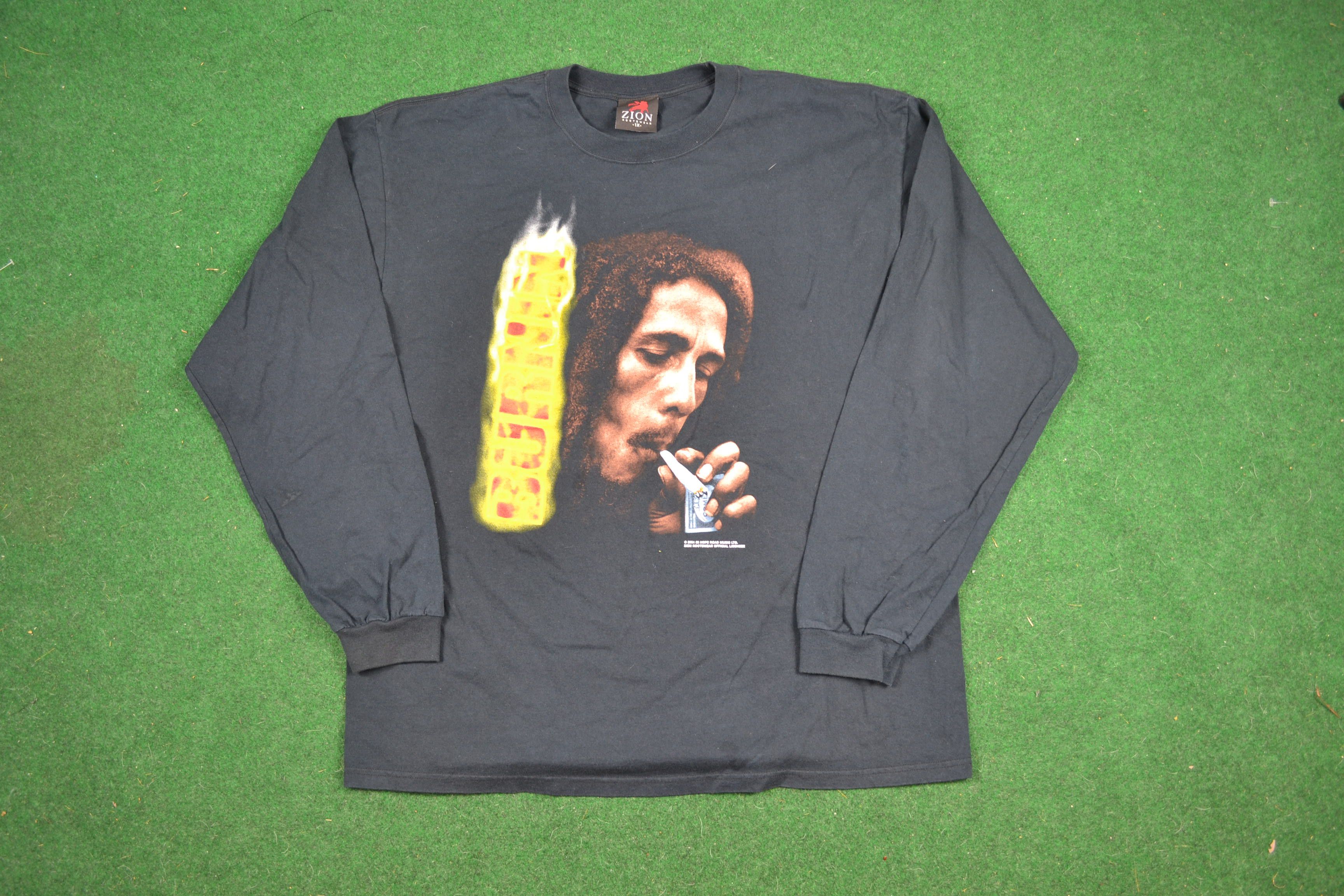 Bob Marley X Vintage Vintage Bob Marley Smoking Longsleeve Weed Tee Shirt 90s Hoodie, Sweatshirt | FlexRushtees.com