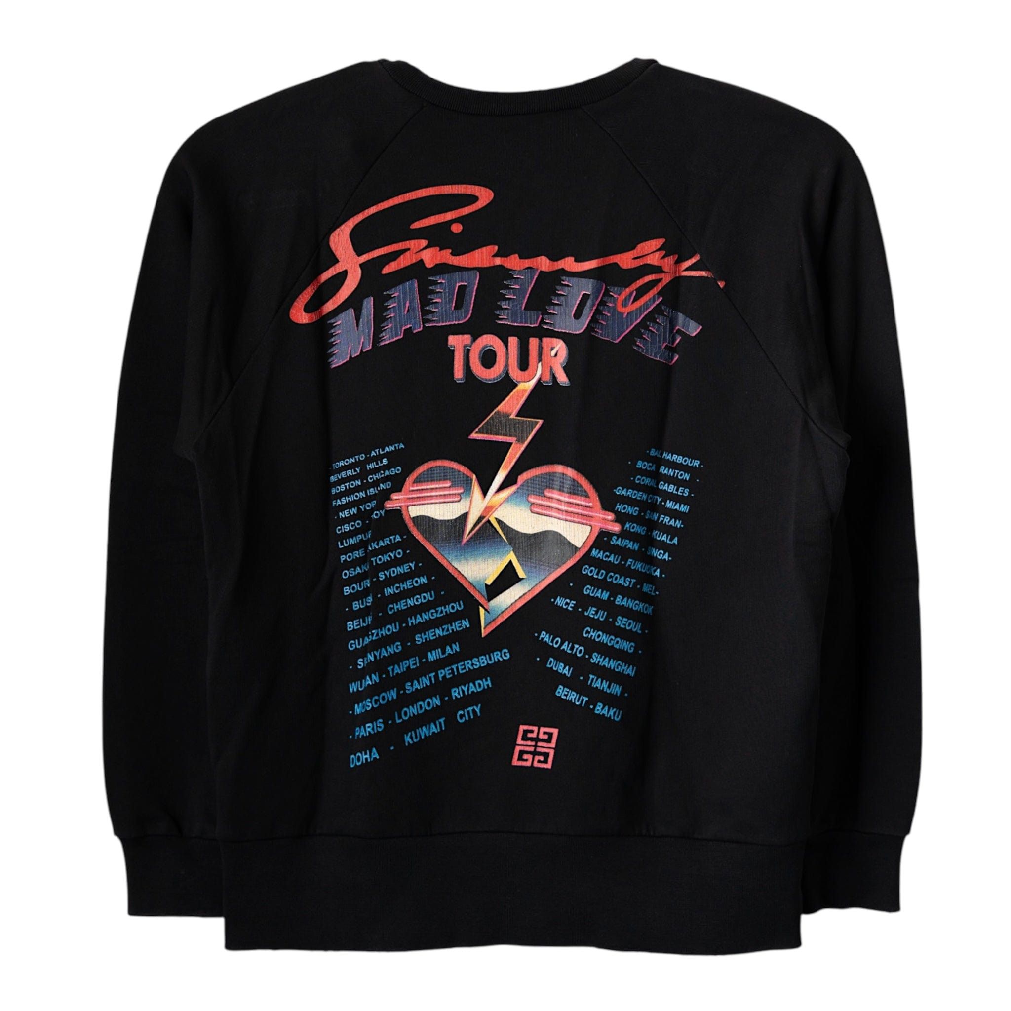 Givenchy Mad Love Tour Logo Crewneck Sweatshirt Black Multi