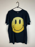 Vintage Black Smiley Face T Shirt Tee