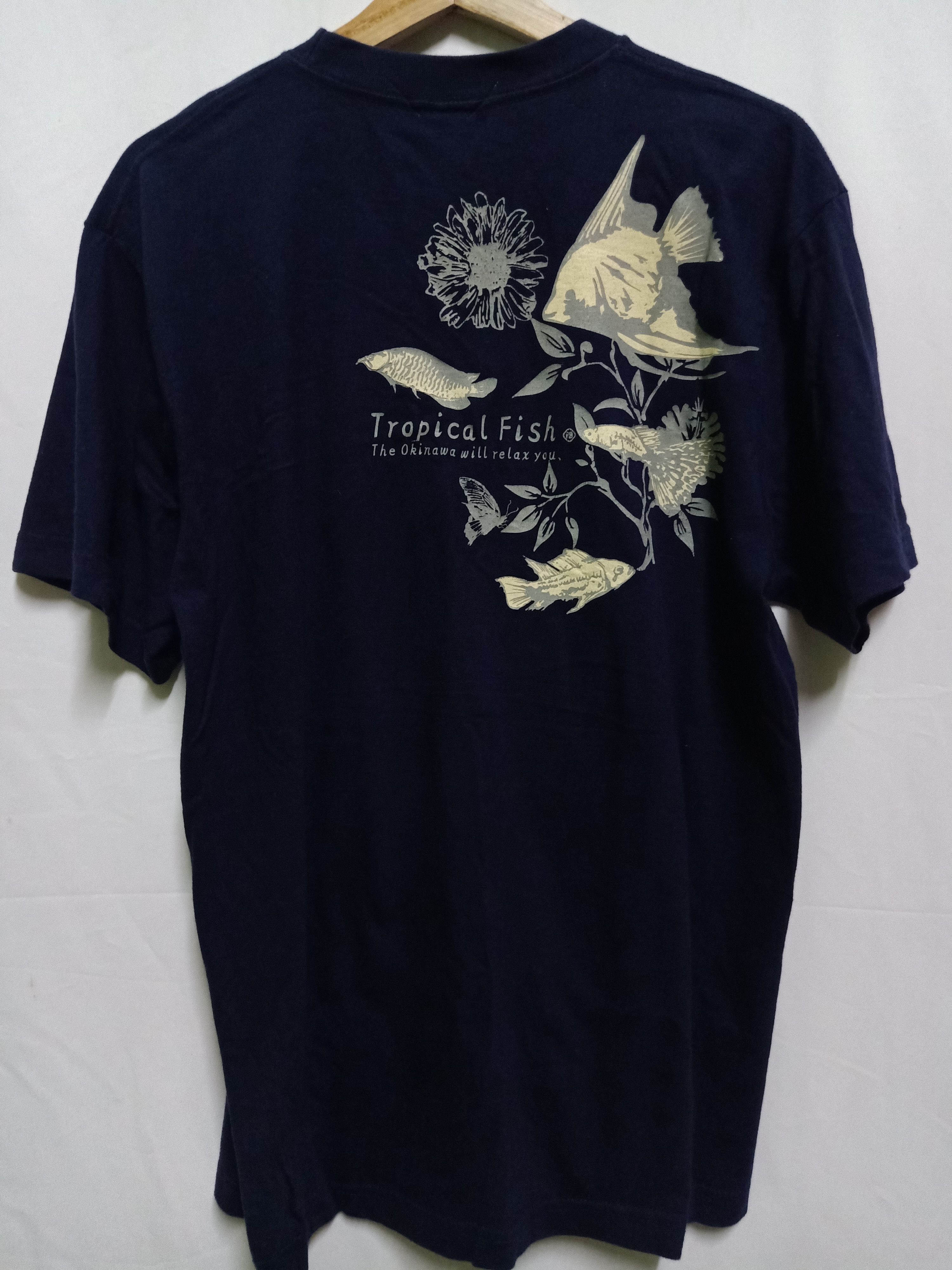 Vintage Tropical Fish The Okinawa Will Relax You Back Hit Tee