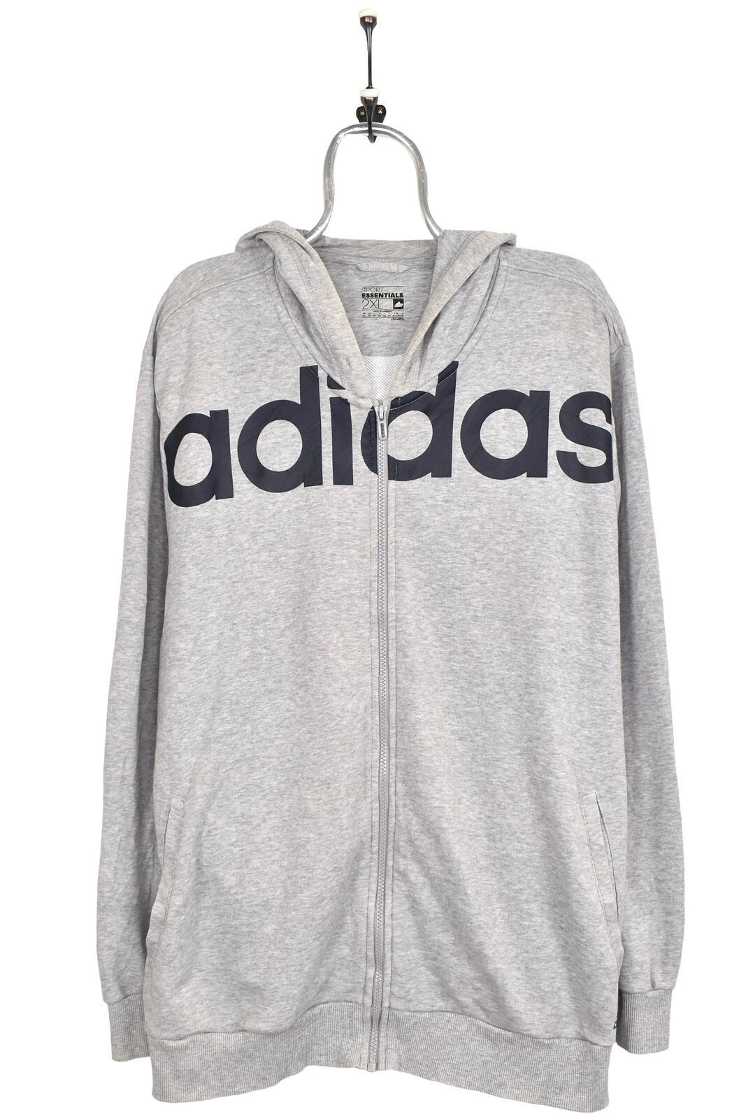 Modern Adidas Hoodie Grey Graphic Sweatshirt Au Xxl