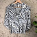 Other Hippie Style Psychedelic V Neck Wmns Lrg 70s 80s Mkm Blouse