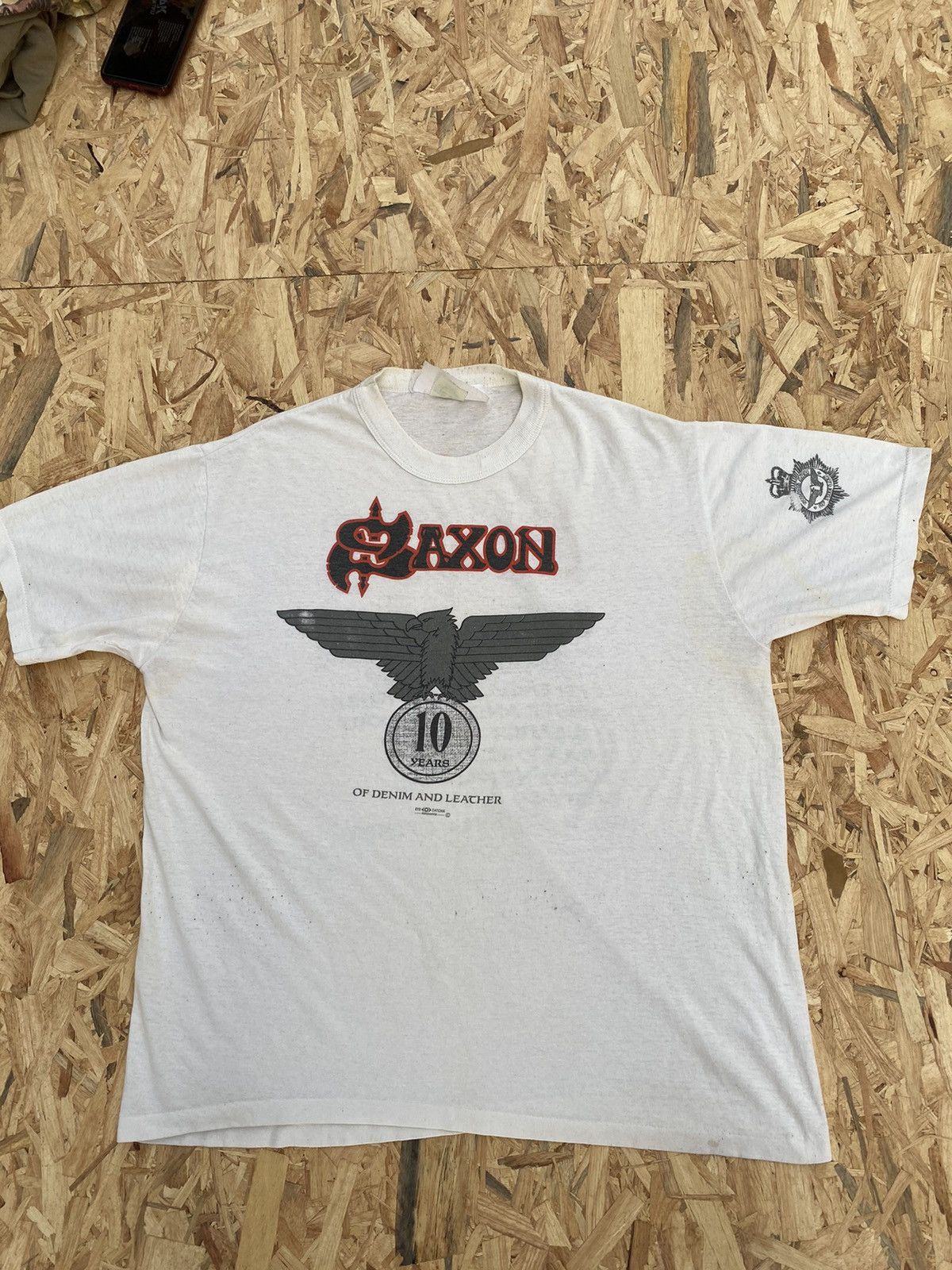 Rare Vintage Saxon European Tour 1990 Band T Shirt Hoodie, Sweatshirt | FlexRushtees.com