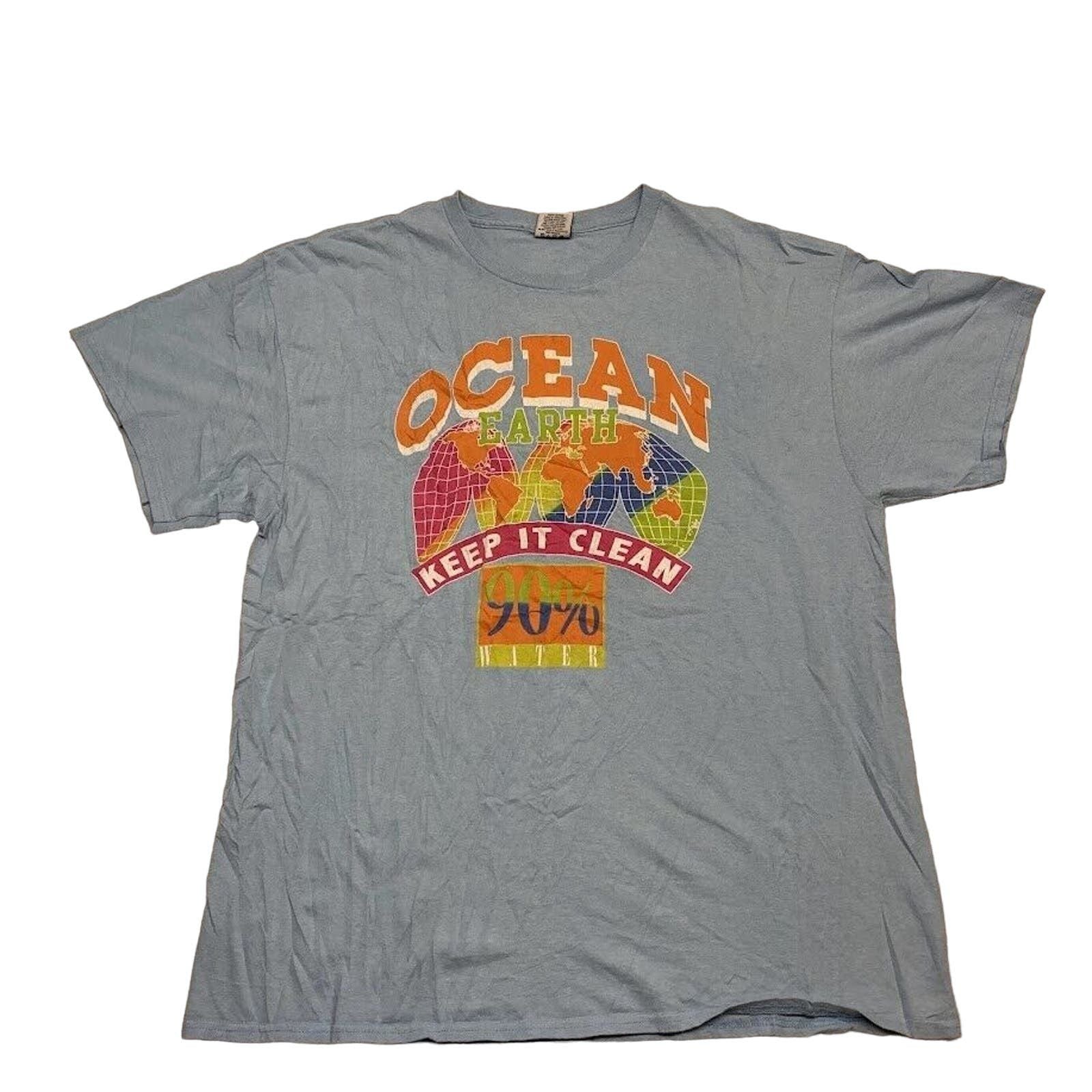 Junk Food Ocean Earth Keep It Clean 90 Tee Vintage Style Size M Hoodie, Sweatshirt | FlexRushtees.com