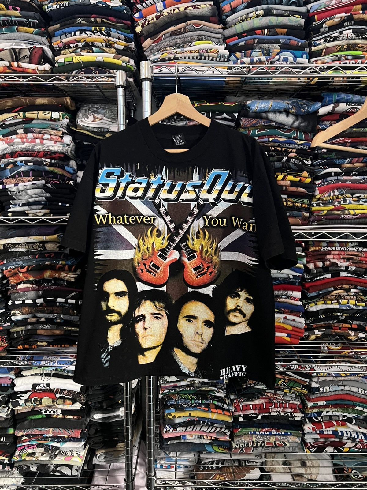 Band Tees 2002 Status Quo Heavy Traffic Mexican Bootleg Tee Hoodie, Sweatshirt | FlexRushtees.com