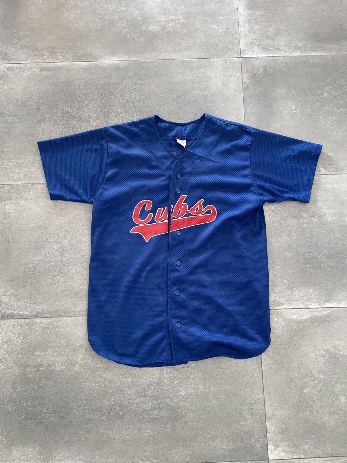 Majestic Vtg 80s 90s Chicago Cubs Jersey Blue Red Size Large