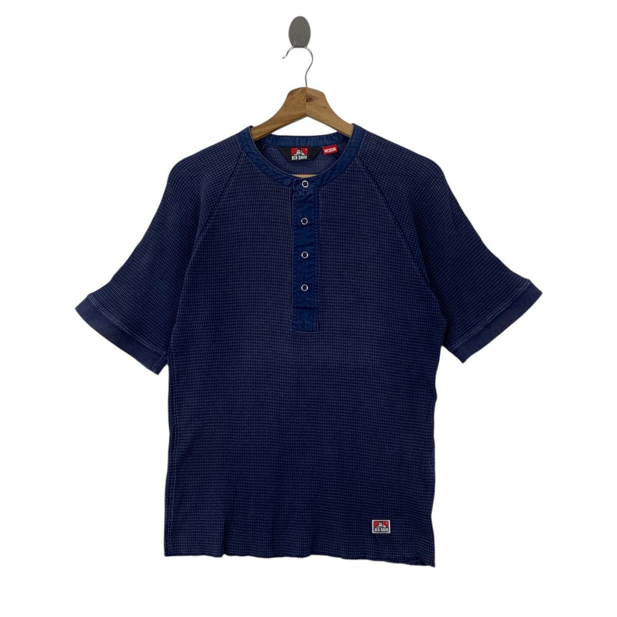 Davis Vintage Ben Davis Waffle Natural Sun Faded Henley