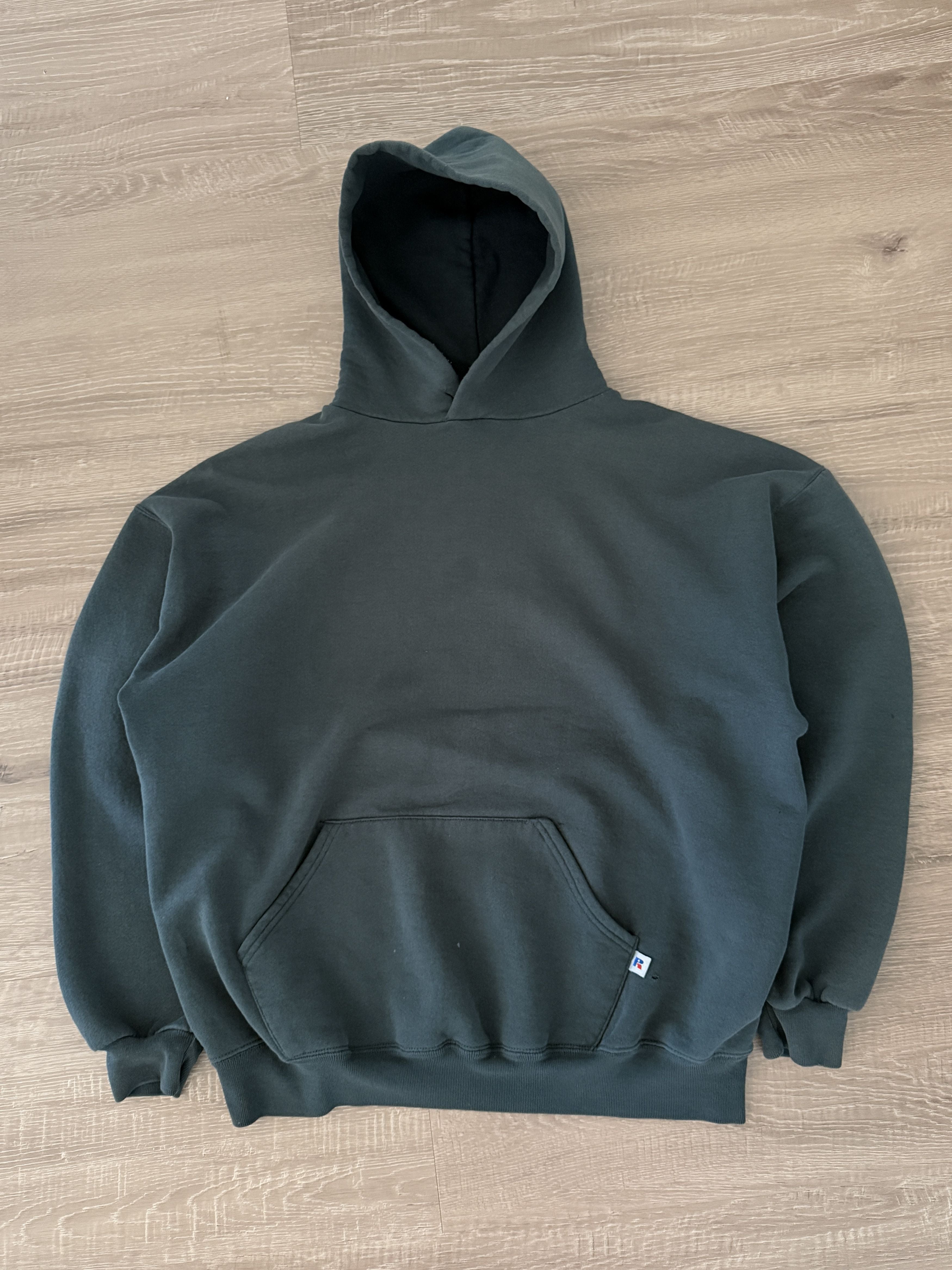 Athletic 1990s Russell Sea Green Hoodie Sweatshirt
