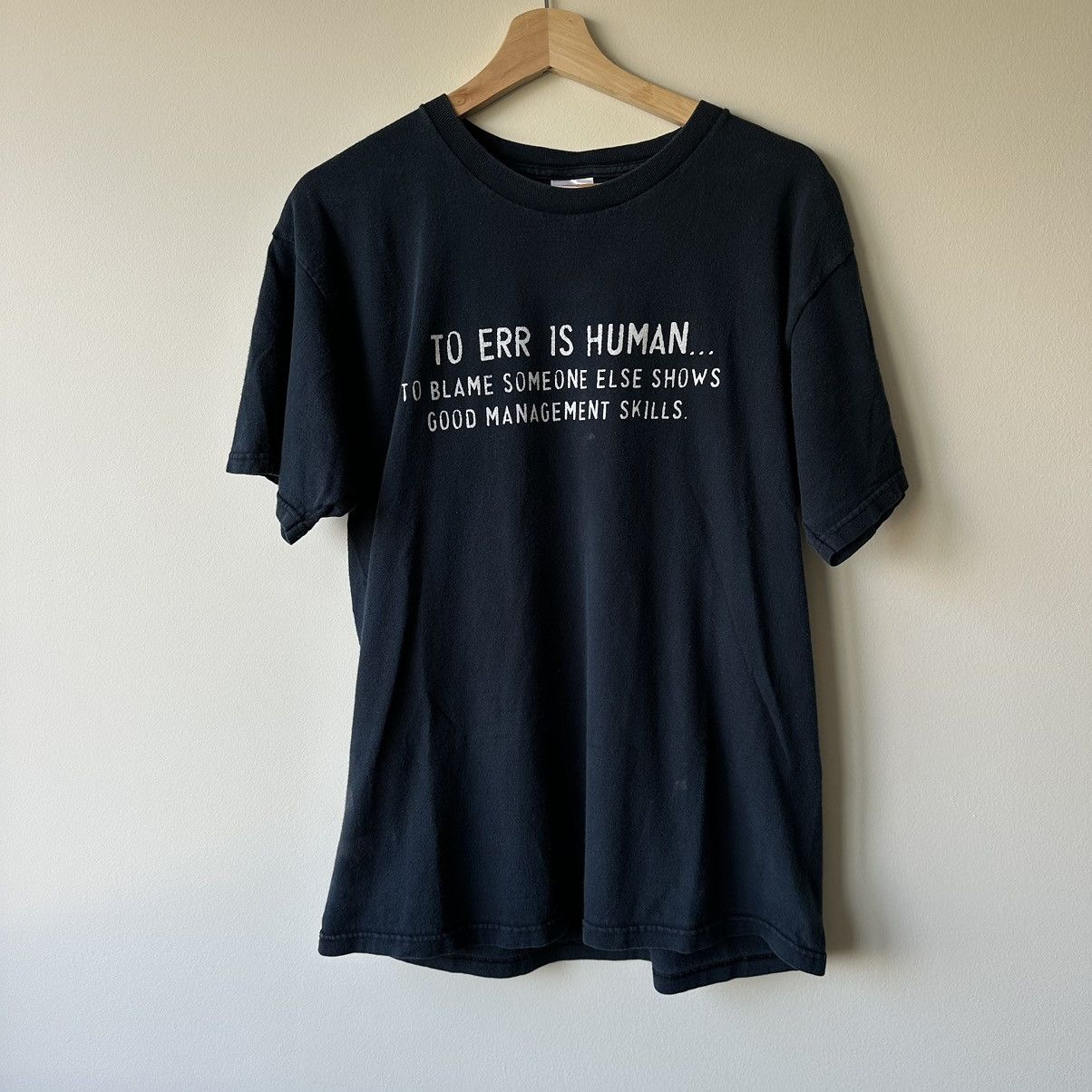 Vintage Funny 00s Human Error Black Faded Slogan Shirt Hoodie, Sweatshirt | FlexRushtees.com