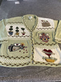 Factory Quacker Factory Cardigan Sweater L Green Embroidered