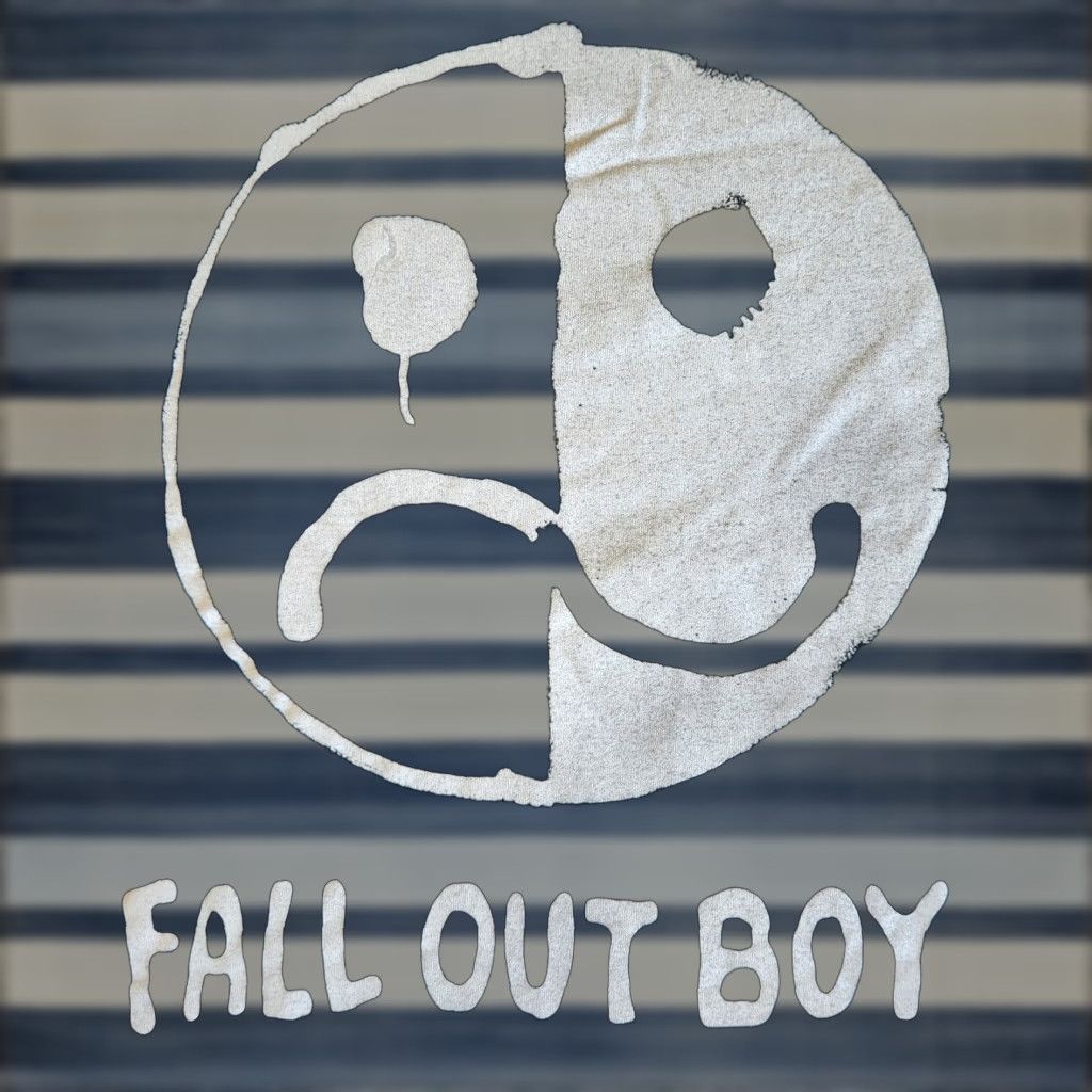 Vintage Fall Out Boy Smiley Face Graphic T Shirt Black Xl Unisex Adult Concert Music Rock Hoodie, Sweatshirt