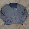 Bauer Vintage Eddie Bauer Sweatshirt Henley Snap Heathered Blue Long Sleeve Mens Xxl Crew Neck