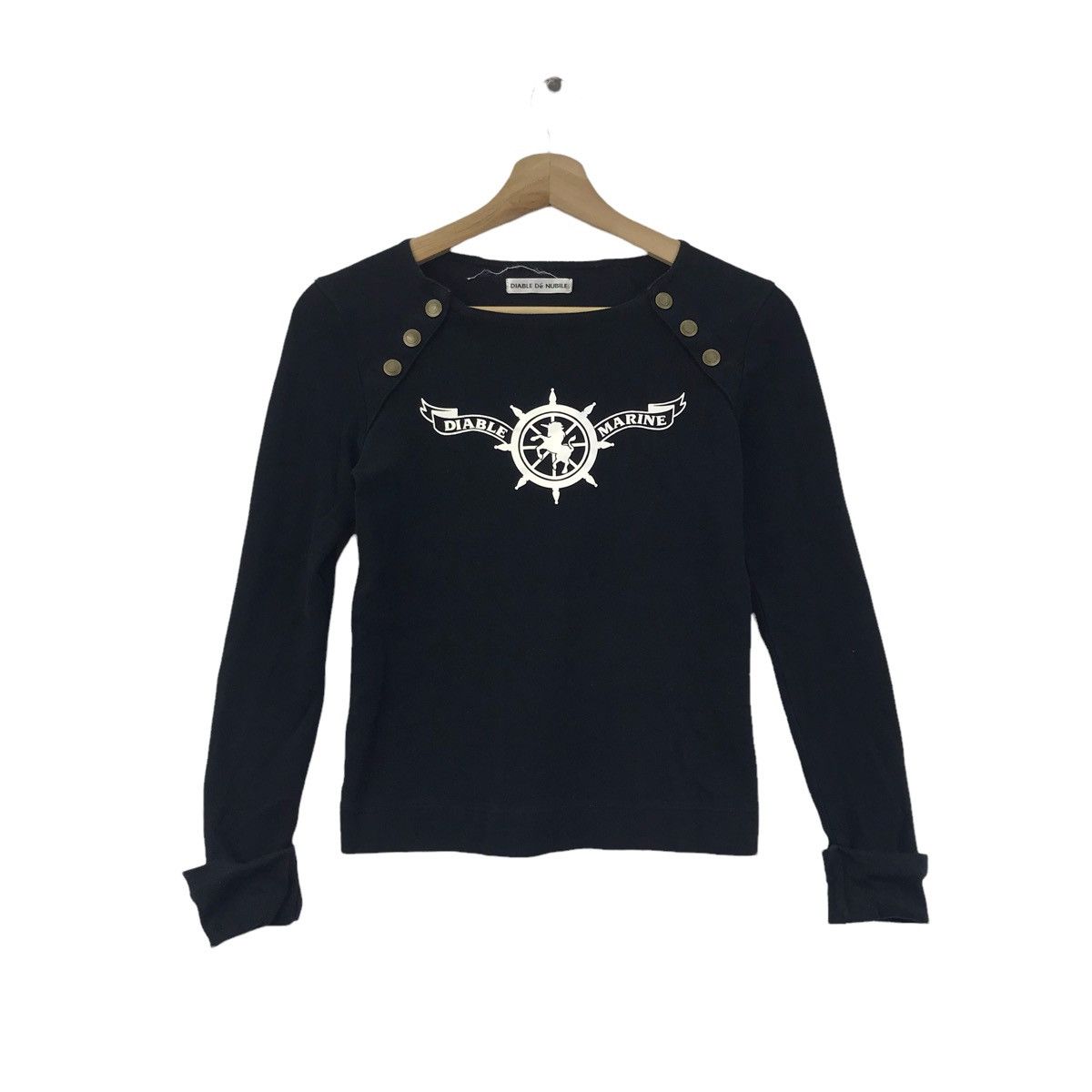 Japanese Brand Diable Marine Japanese Brand Black T Shirt