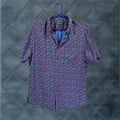 Main Mizzen Main Leeward Men S Short Sleeve Patterned Shirt Light Colorful Large